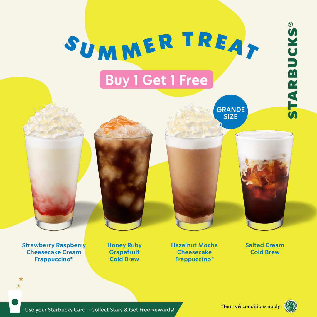 Starbucks Coffee Summer Treat Buy 1 Get 1 Free